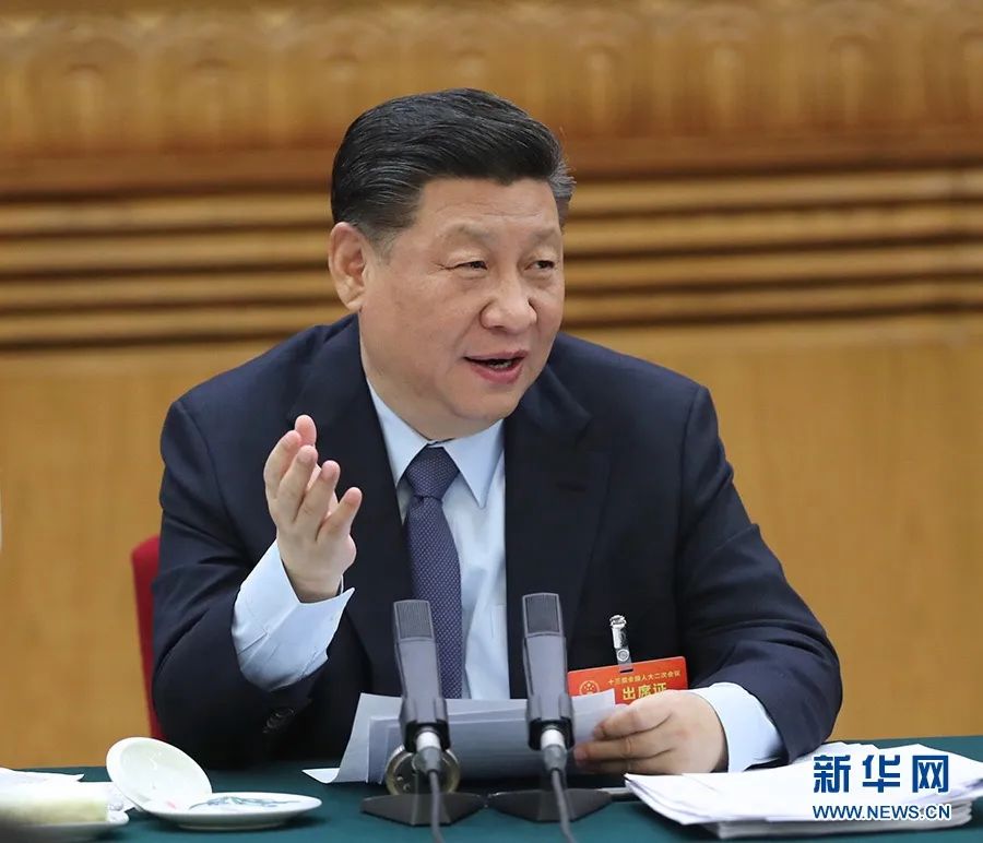 2019年3月7日，習(xí)近平參加十三屆全國(guó)人大二次會(huì)議甘肅代表團(tuán)的審議。新華社記者 鞠鵬 攝